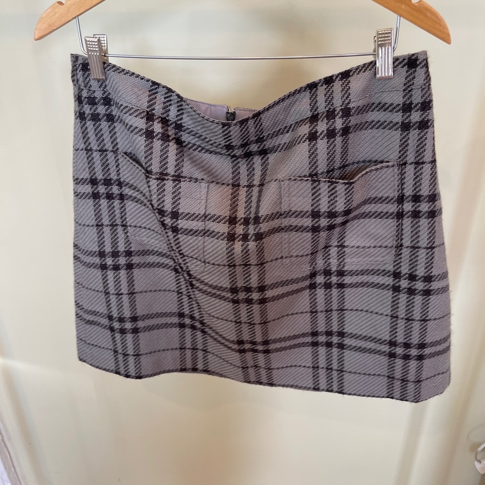 J. Crew Black and Gray Plaid Mini Skirt